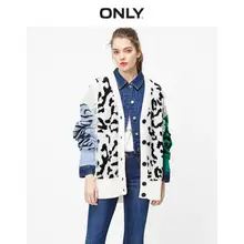 Только осень зима женский свободный крой Леопардовый принт кардиган вязаный | 11933B503