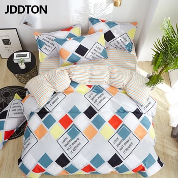 

JDDTON New Arrival Double sided Useful Bed Sheet Set Classic Simple Bedding Set Quilt Cover Pillowcase Duvet Cover Set BE041