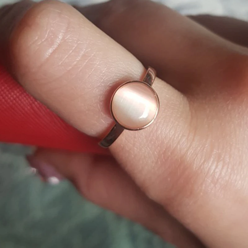 Opal Cat's Eye Stone Rings For Women Korean Style Rose Gold Color Party Wedding Jewelry R153 gold color rings gold color ring finger ring wedding rings wedding ring