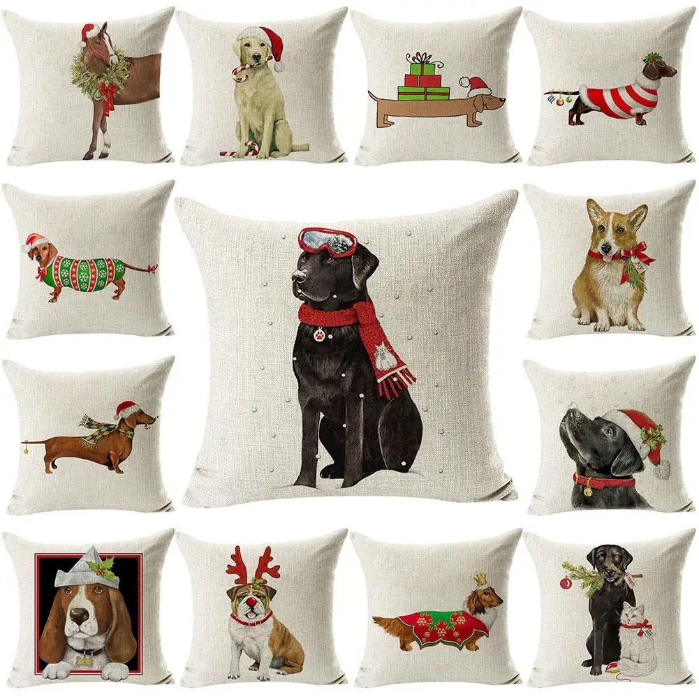 

Pillow Case Pillowcases Decorative Pillows Xmas Animal Print Throw Pillow Cases for Living Room Pillow Cover Christmas