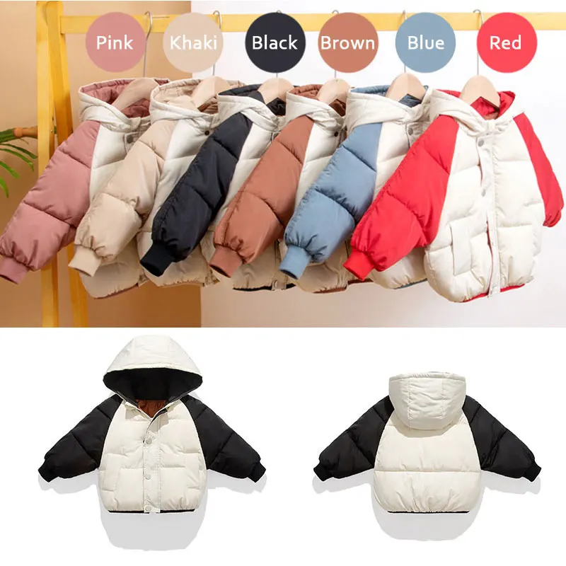 

Winter Warm Coats Jacket Girl Parka Cotton Hooded Kids Jacket Park For Girls Boys Baby Clothing Winter Jacket Clothes For Girls
