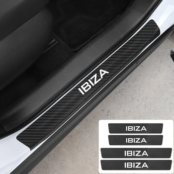 

4 Pcs Carbon Fiber Car Door Sill Protectors Stickers For Seat Leon Ibiza Ateca Sportcoupe Alhambra Exeo Altea Arona Toledo