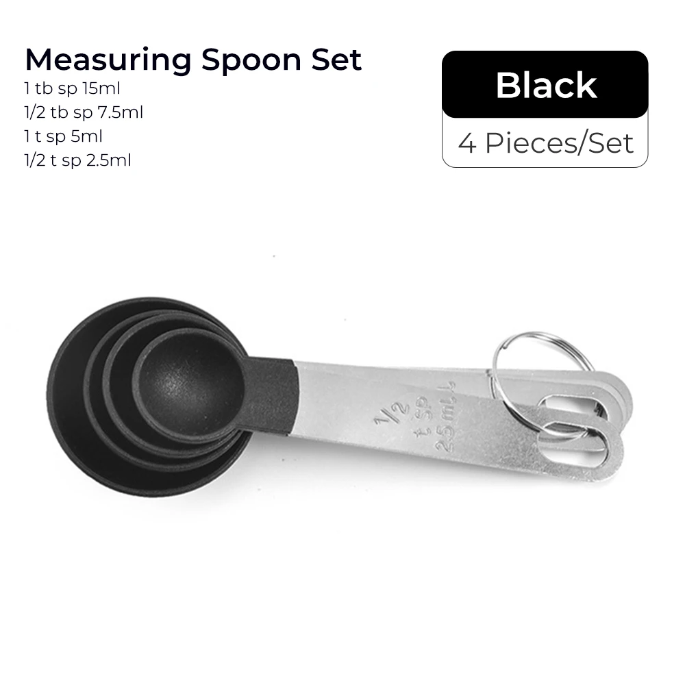 4pcs black spoon