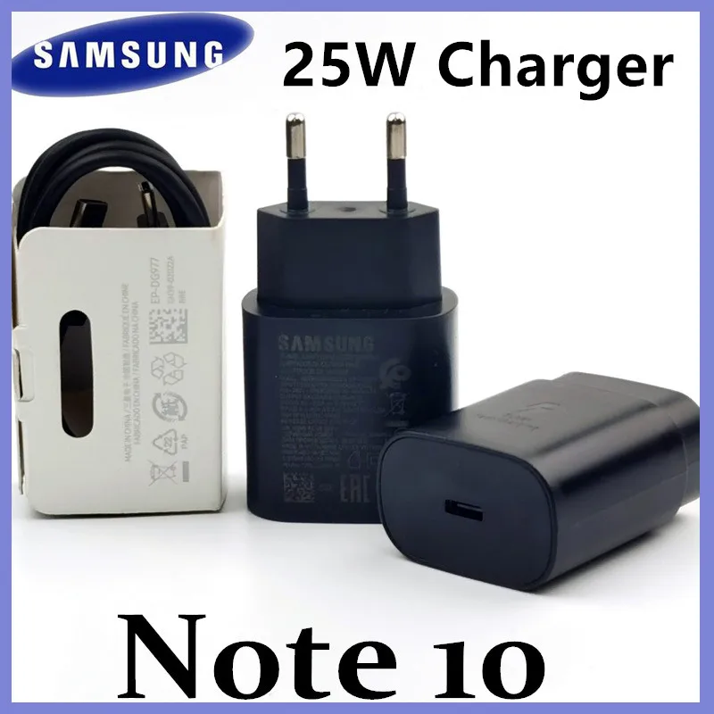 Оригинальное зарядное устройство Samsung Note 10 супербыстрая зарядка 25 Вт EU адаптер