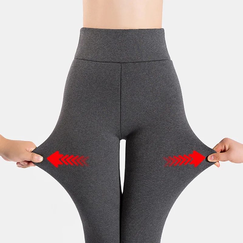 lã de Cordeiro Inverno Quente Calças Femininas Mais Veludo Engrossar Preto Casual Manter Pantalon Femme 5 Cheap Calças e capris