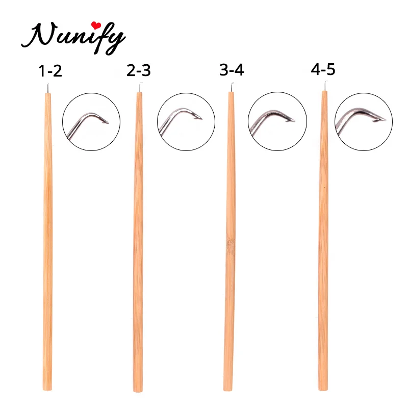 Nunify Professional Ventilating Needle For Making Lace Frontal Wigs Wood Handle Professional Diy Lace Wig Needles With Handle lace wig needles