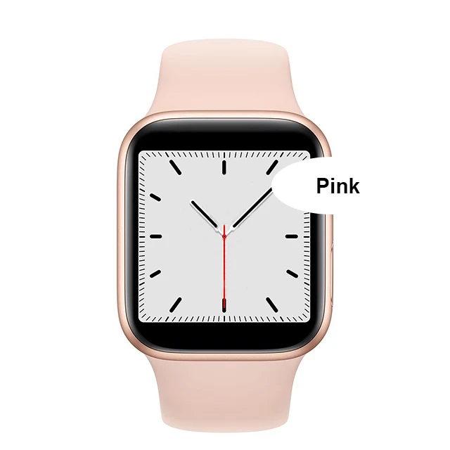 Somas IWO 12 часы 5 Смарт часы 44 мм IP68 Водонепроницаемый ЭКГ монитор сердечного ритма 30 Часы лица умные часы для iOS Android - Цвет: Розовый