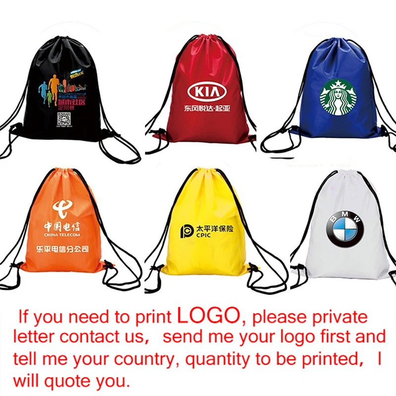 Drawstring Bag Custom Logo Simple Cotton Pouch Training Canvas Backpack Waterproof Sack Mochila Knapsack Bag