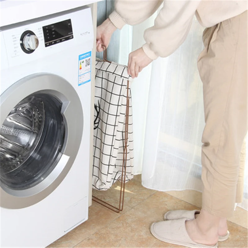 Nordic Toy Storage Basket Foldable Iron cotton Pattern storage Bag Home Organizer fashion Toy Clothes Storage Laundry Bag Hamper