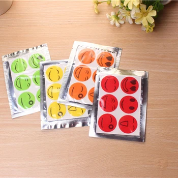 

60Pcs Portable Mosquito Stickers Anti Mosquito Insect Repellent Stickers Patches Smiling Face Mosquito Killer Random Color