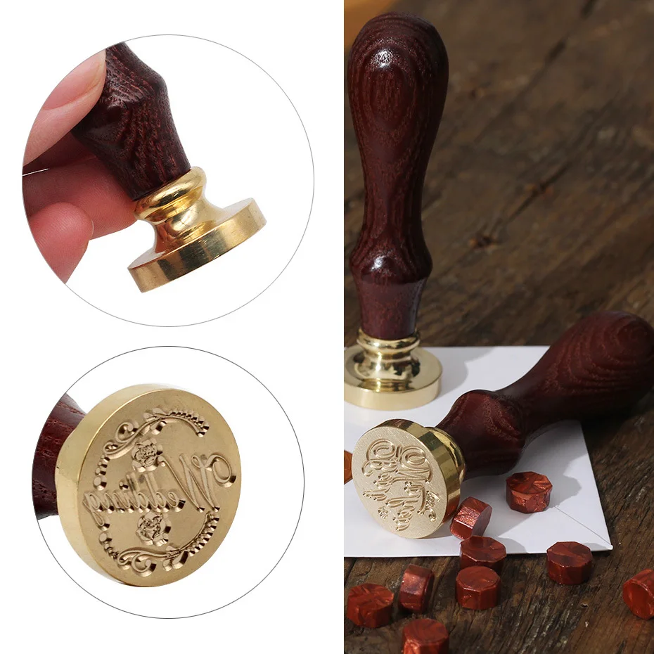 Wax Seal Wood Stamp Old Metal Stamp Mango Wood Wax Stamp Wedding Invitation Stamp