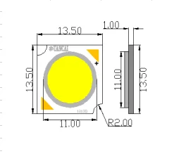 100 шт. COB 3 Вт 5 Вт 7 Вт 10 Вт 12 Вт led квадратный cob чип сторона 11-20 мм чип на плате Точечные светильники лампы прожектор освещение