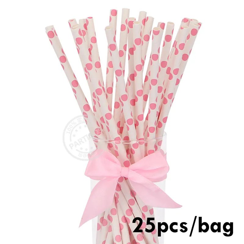 25 шт. яркая соломинка для питья летние соломинки розовое золотое украшение на свадьбу, день рождения, специальные летние соломинки, Гавайские Вечерние - Цвет: pink point
