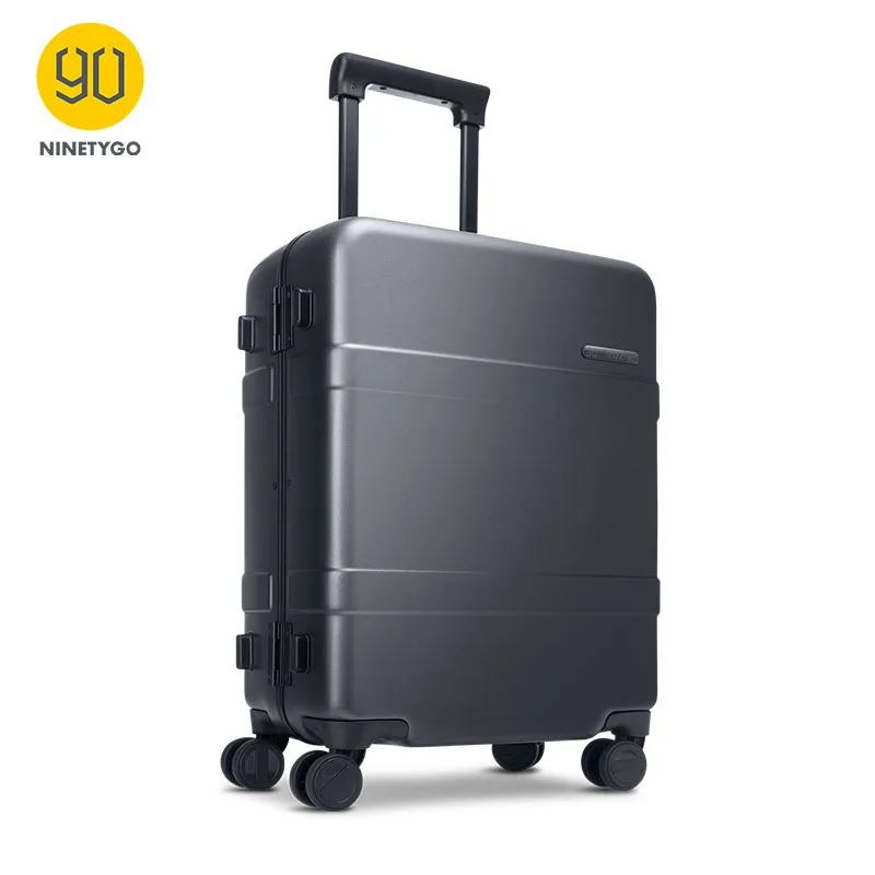 

NINETYGO 90FUN 24 inch Upgraded Aluminum Framed Suitcase PC Spinner Wheel Carry on Hardshell Luggage Grey