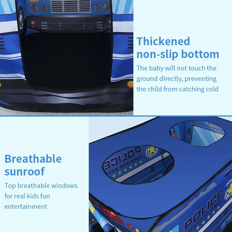 Goede Kinderen Spelen Tent Firefighter Politieagenten Pretend Play Brandweerwagen Politie Auto Ontwerp Kids Gamehouse Speelgoed Hut Gemakkelijk Fold playhouse