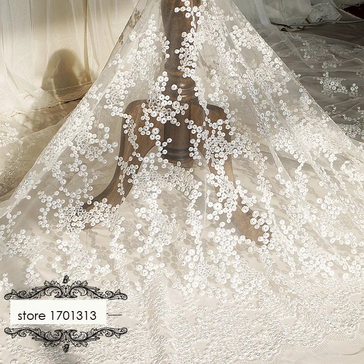 embroidery lace fabrics for wedding dresses 2