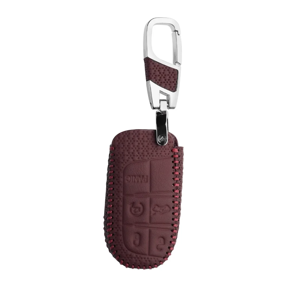 Чехол для ключей из натуральной кожи для Dodge Chrysler 300C Jeep Grand Cherokee Compass Fiat Journey Challenger Remete чехол без ключа
