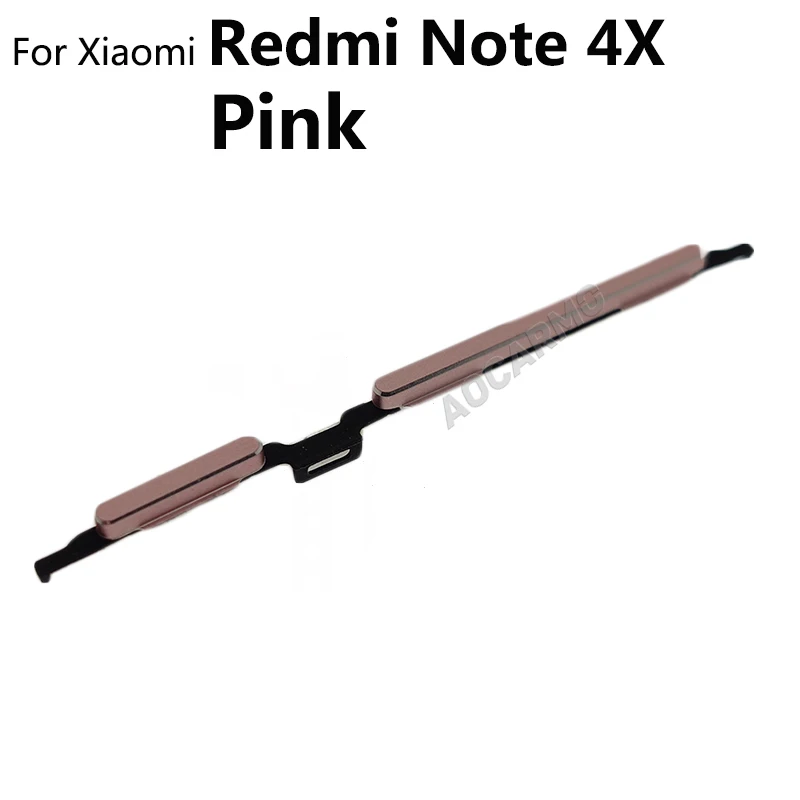 Aocarmo Volume Power ON OFF Volume Up Down Side Button Key For Xiaomi Redmi Note 4X 4x Replacement Part