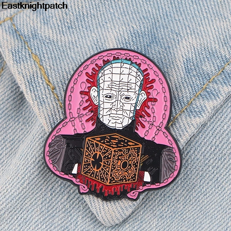 12 шт./лот Hellraiser булавки ужасов для рубашки одежда рюкзак броши для обуви diy украшения для пар ювелирных изделий ремесло поставки E0902