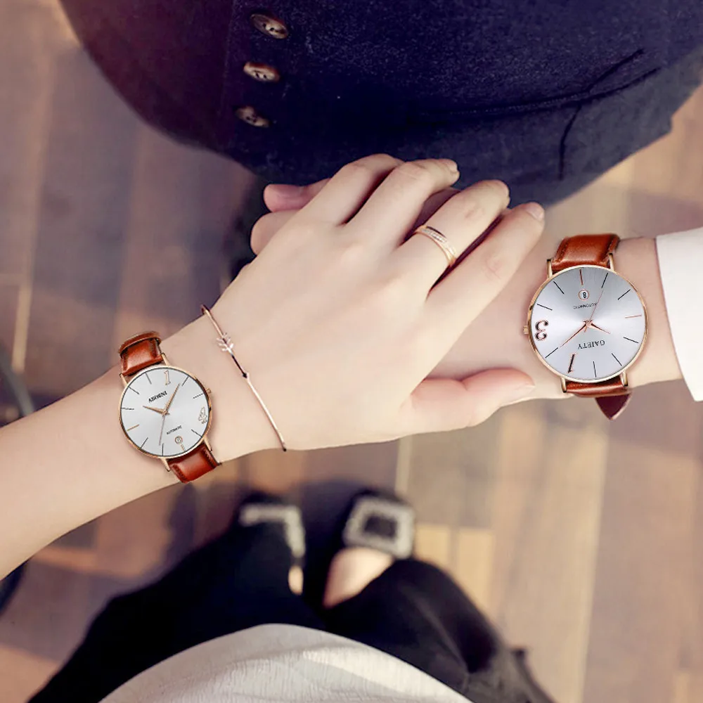 Часы для влюбленных горячие модные часы для пары Мужские Женские кварцевые наручные часы женские мужские часы для влюбленных Relogio Feminino