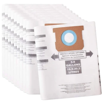 

12 Pack Type E Replacement Vacuum Filter Bags for Shop Vac 5-8 Gallon Vacuum Replaces Part 90661 906-61 9066100