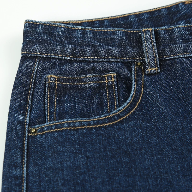 Осень корейский простые и удобные джинсы с высокой талией прямые женщины