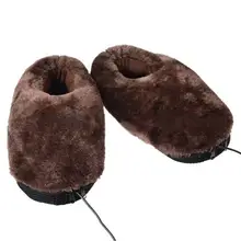 Домашняя теплая обувь для ног Мягкая холодная рельефная надежная практичная электрическая нагретая тапочка Портативный USB зимний подарок
