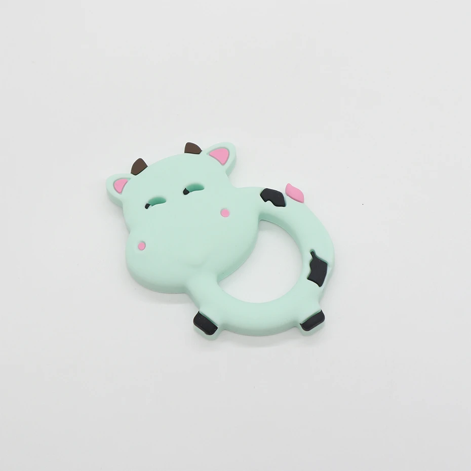 TR006-5 Mint Грызун мультфильм ребенок прорезыватель BPA бесплатно забавные животные корова Младенческая Прорезыватель зубов игрушки силиконовые жевательные Шарм Соска-подвеска силиконовый Прорезыватель - Цвет: TR006-5 Mint