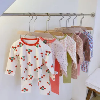 

2020 2pcs/set Toddler Kids Nightgown Children Girls Infant Casual Sleepwear Robe Nightwear Home Thermal Pajama Sets Autumn