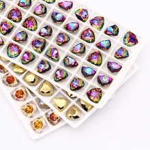 

7-12mm Pointback Loose Crystals Colorful Glue Rhinestones Crafts For Wedding Dress Clothes K9 Glass Strass Fancy Stones