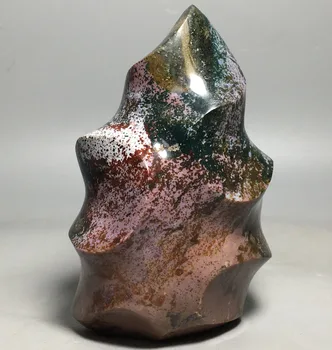 

608g Natural quartz crystal feng shui decorated Ocean jasper flame for sale