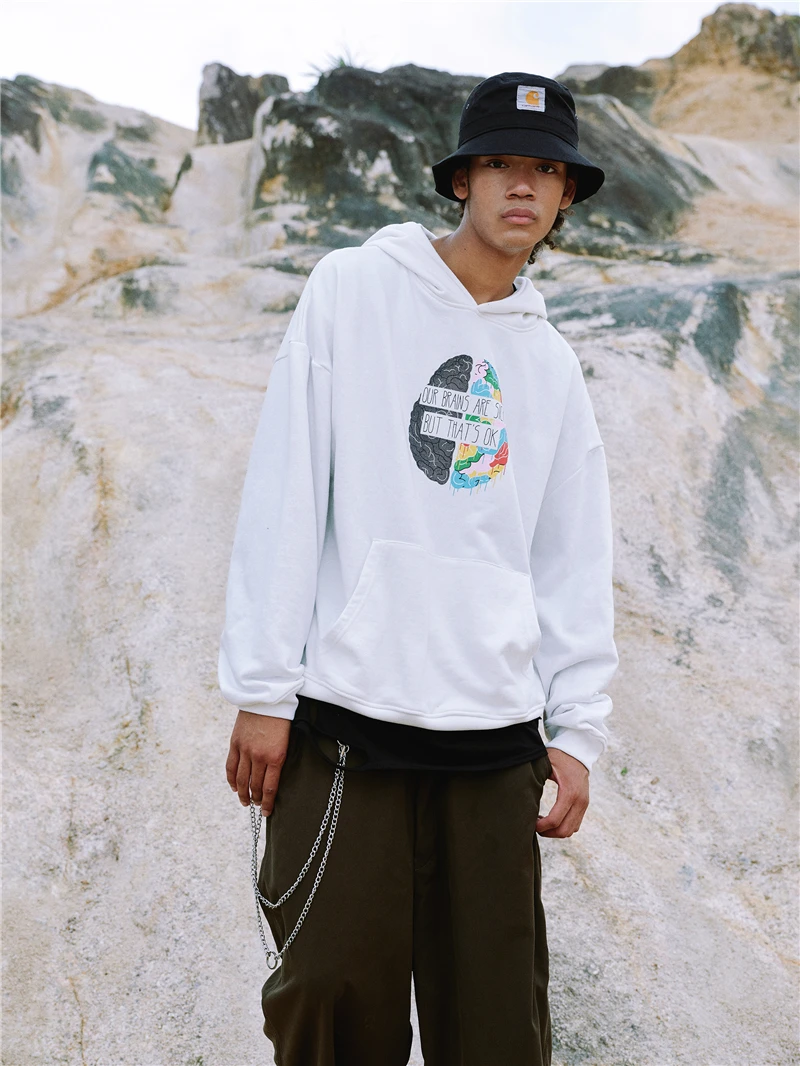 CoooColl 19FW, широкие открытые толстовки с капюшоном, модные новые повседневные мужские толстовки в стиле хип-хоп, Хлопковые женские уличные зимние толстовки