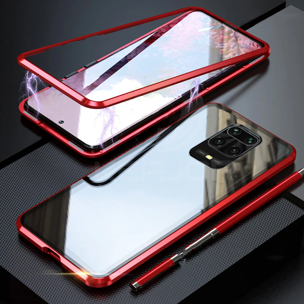 Front + Back Tempered Glass Case For Xiaomi Redmi Note 9s Case Metal Magnetic Adsorption Cover For Xiaomi Redmi Note 9 Pro Max Front + Back Tempered Glass Case For Xiaomi Redmi Note 9s Case Metal Magnetic Adsorption Cover For Xiaomi Redmi Note 9 Pro Max