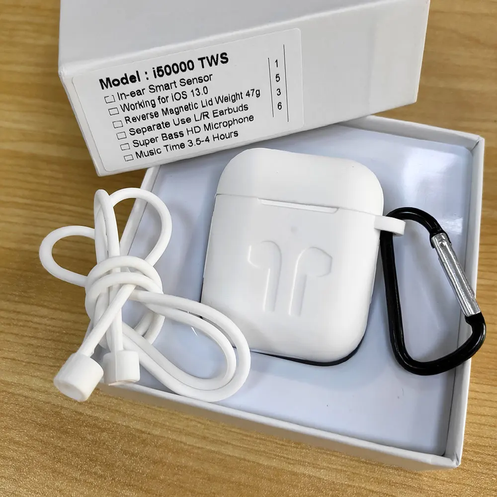 i50000add White case I50000 TWS наушники-вкладыши беспроводная гарнитура pop-up 8D сабвуфер Bluetooth 5,0 гарнитура i50000 гарнитура PK i9000 i20000 i1000 i500 TWS - Color: i50000add White case