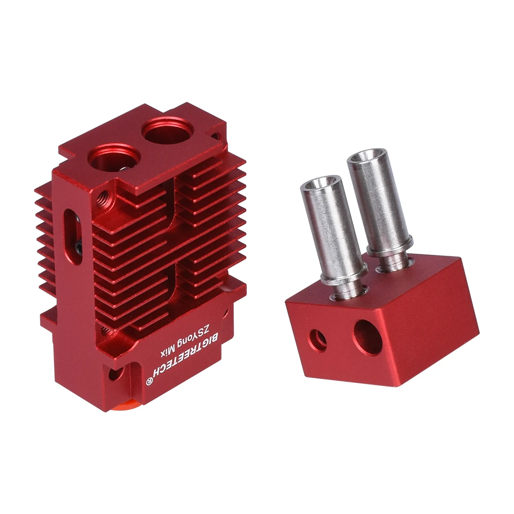 BIGTREETECH смешанные цвета 2 в 1 из Hotend 1,75 мм 12 В/24 В для 3d принтера MK8 Titan Bowden подача на экструдер накаливания j-головка тефлон