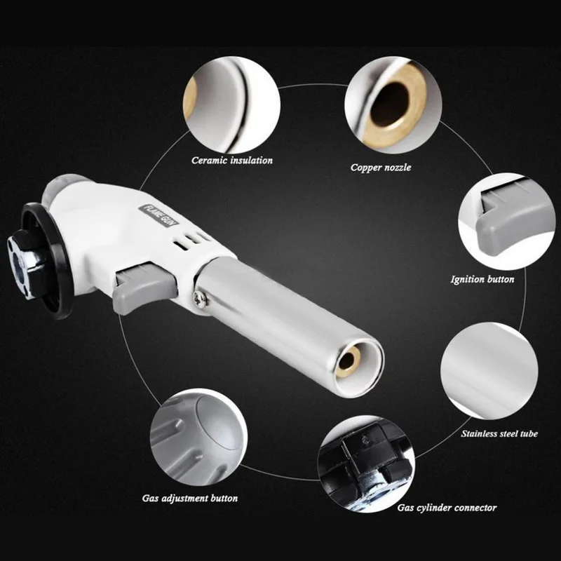 Газовый сварочный фонарь, огнемет, Бутановая горелка, автоматическое зажигание, выпечка, сварка, барбекю, Отдых на природе, Пешие прогулки, огненный пистолет