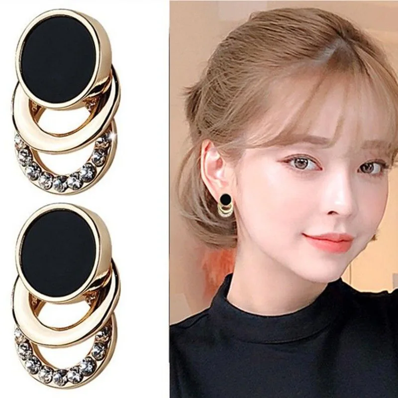 Personality Geometric Compact And Simple Clip on Earrings Rhinestones Women's Gift Earrings Jewelry ear clip earrings clip earrings ear clip ear accessories