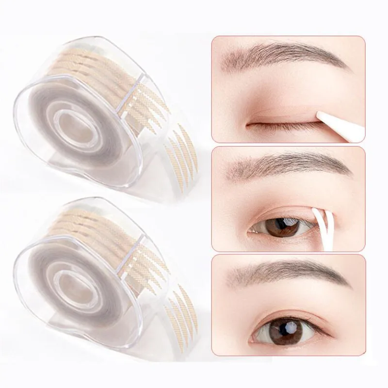 Fiber Invisible Double Side Adhesive Heart-shaped Eyelid makeup Stickers Transparent Double Eyelid Tapes Tool 600 Stickers/roll double fold eyelid tape