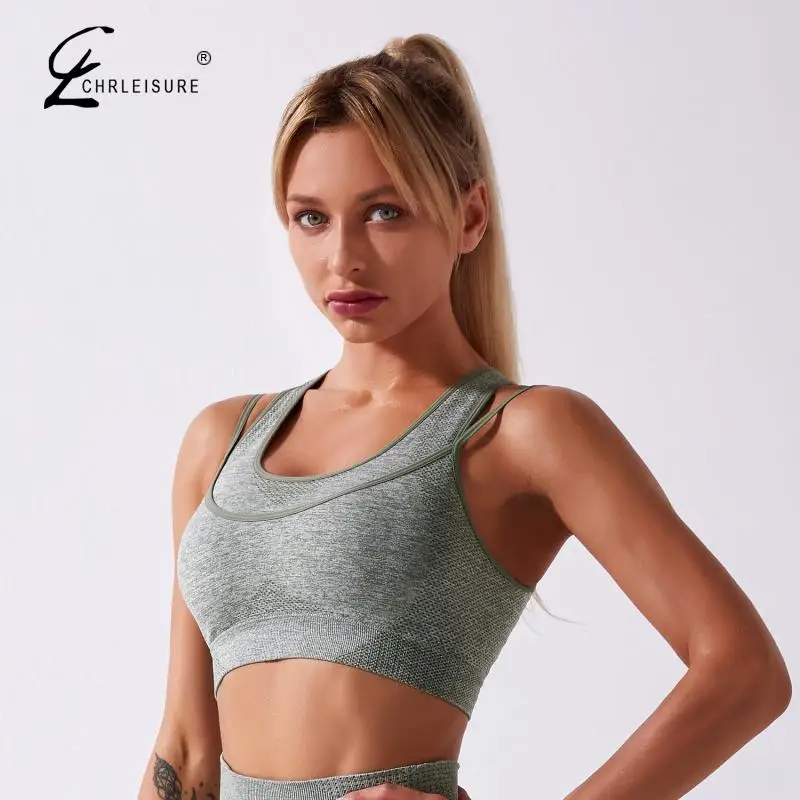 

Fitness Elastic Gym Bra Sport High Impact Shockproof Workout Bralette Women Training Running Full Cup All-Match Bras Top