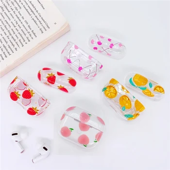 

Fruit Peach / orange strawberry case For AirPods Pro Case Sweet cherry Hard PC headphone Protective cover For Air pods PRO 3