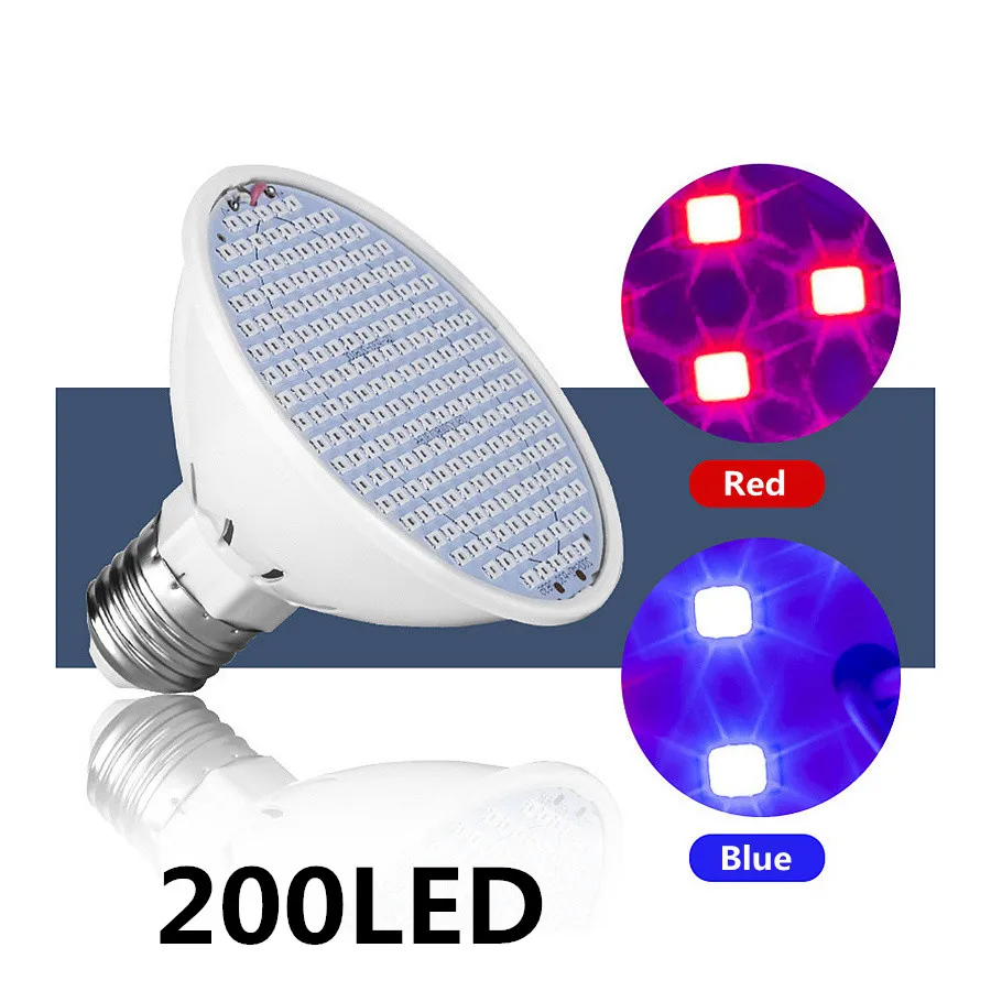 E27 лампа садоводства 200LED светать полный спектр осветитель для гидропоники лампы для рассады цветок Крытый сад растут палатки лампы - Испускаемый цвет: changeable