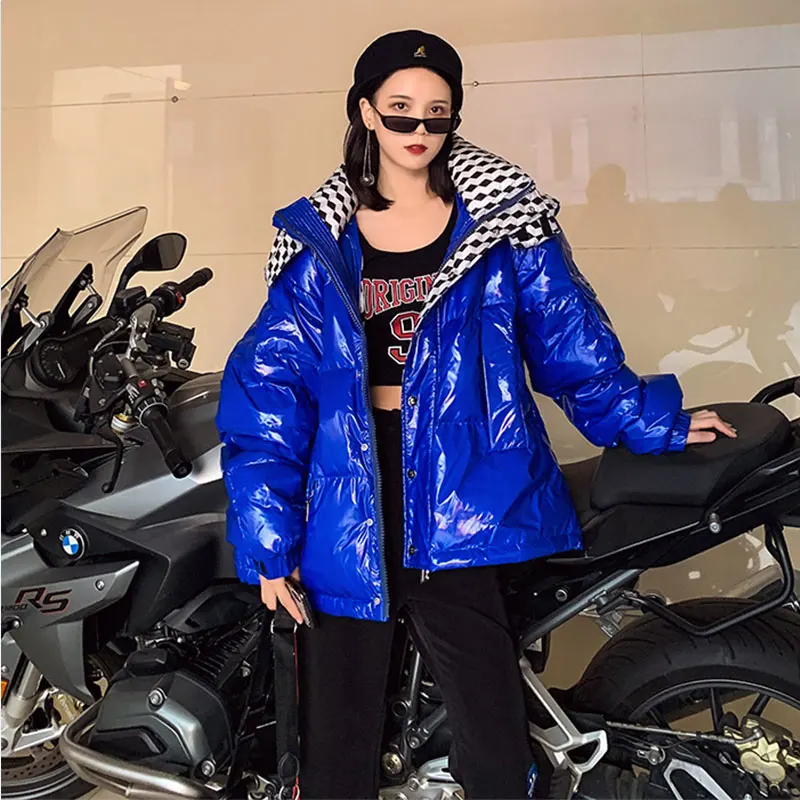 Fashion Streetwear Cotton wadded jacket Hooded Parka Winter jacket women Loose Thick warm Outerwear Female Plus size Cotton Coat