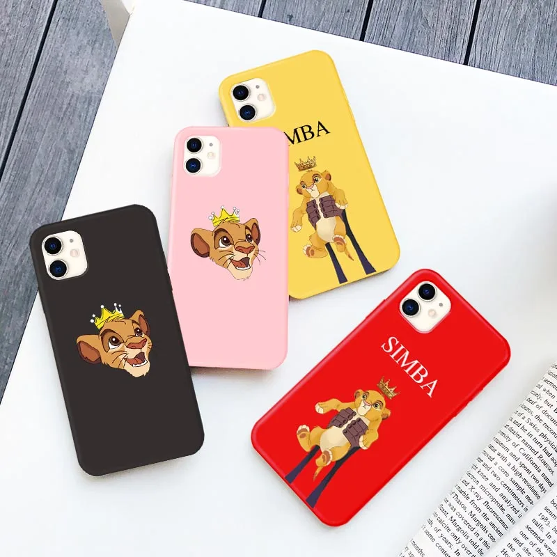 

Cartoon crown simba Case Cute Lion King For iPhone XS MAX XR X 7 11 Pro Max 8 6 6s Plus Best Friends Soft Phone Cover Silicone