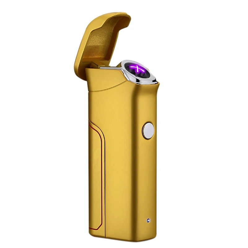 Gold ELEG-Double Arc Usb зарядка сменная электрическая зажигалка плазменная ветрозащитная Электронная зажигалка предохранитель для сигарет сигары - Цвет: Gold