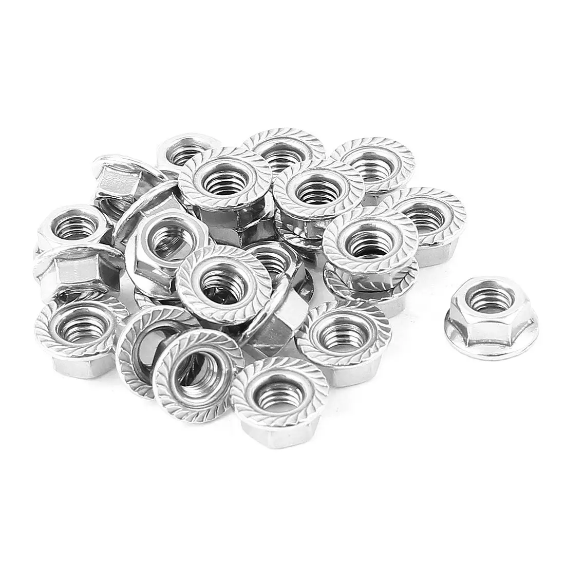 

a15091700ux0495 2 Stainless Steel Serrated Flange Metric Hex Lock Nuts M6 25pcs