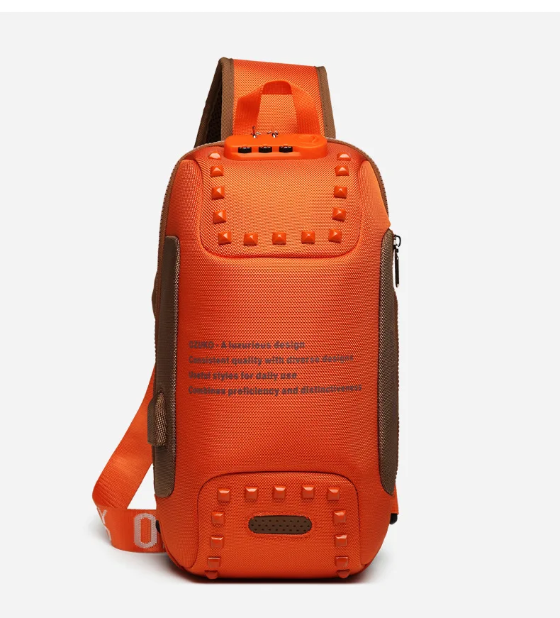 OZUKO, мужская сумка через плечо, USB, водонепроницаемая, сумка-мессенджер, нагрудный пакет, Противоугонный замок, сумки через плечо для мужчин, сумка-слинг, подходит для 9," iPad