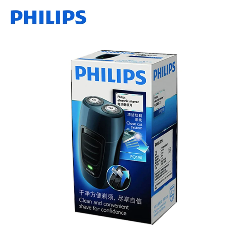 Электробритва Philips PQ190 перезаряжаемая с Ni-MH аккумулятором независимая две плавающие головки для мужской электрической бритвы синий+ черный