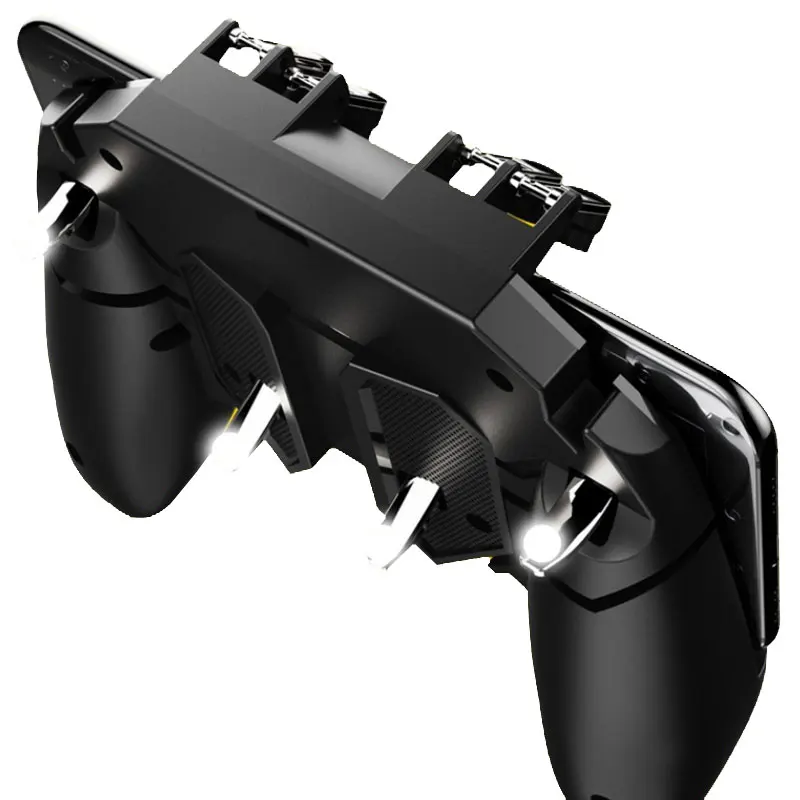 AK66 Six Finger All-in-One PUBG Mobile Game Controller Gamepad Metal Trigger Shooting Free Fire Gamepad Joystick For IOS Android