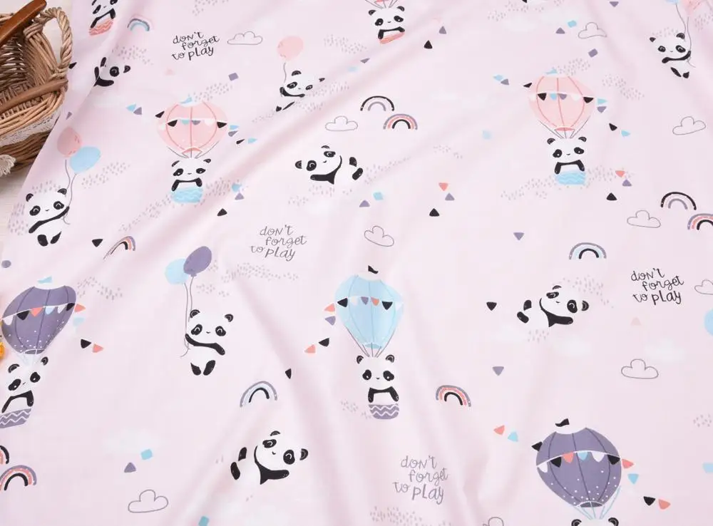 Cotton Fabric for DIY Sewing Craft, Patchwork Quilting, Fat Quarter Tecido Clothes, Tilda, Baby Sheet Textiles, Bear Hot Air Bal - 2
