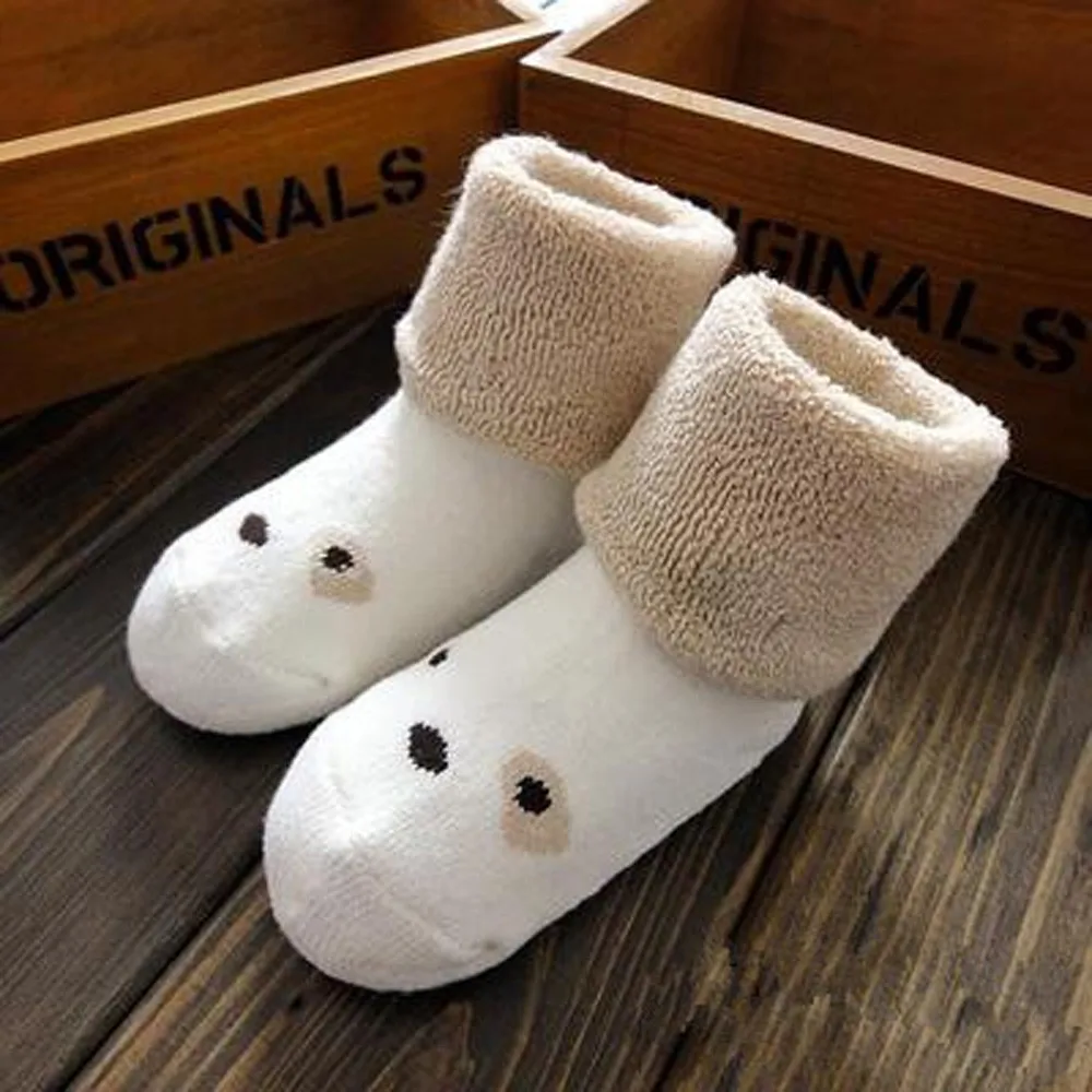 Г., горячая Распродажа носков для детей, милые зимние носки для малышей Нескользящие вязаные теплые носки с рисунками животных для маленьких мальчиков и девочек - Цвет: L